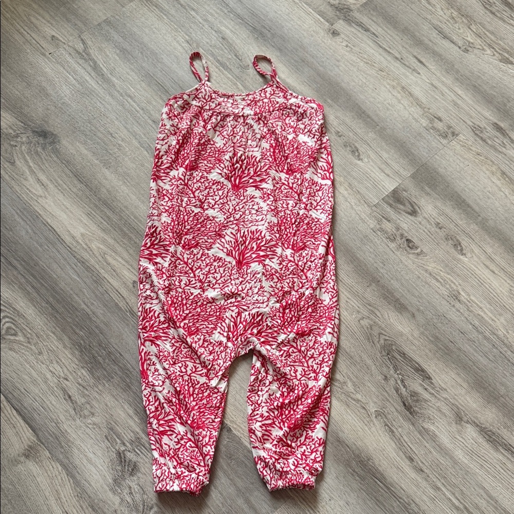 Kids Bamboo Coral Print Jumpsuit
